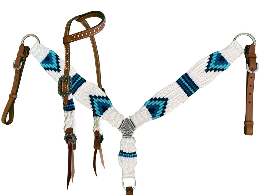 PONY Southwest blue and white corded tack set no