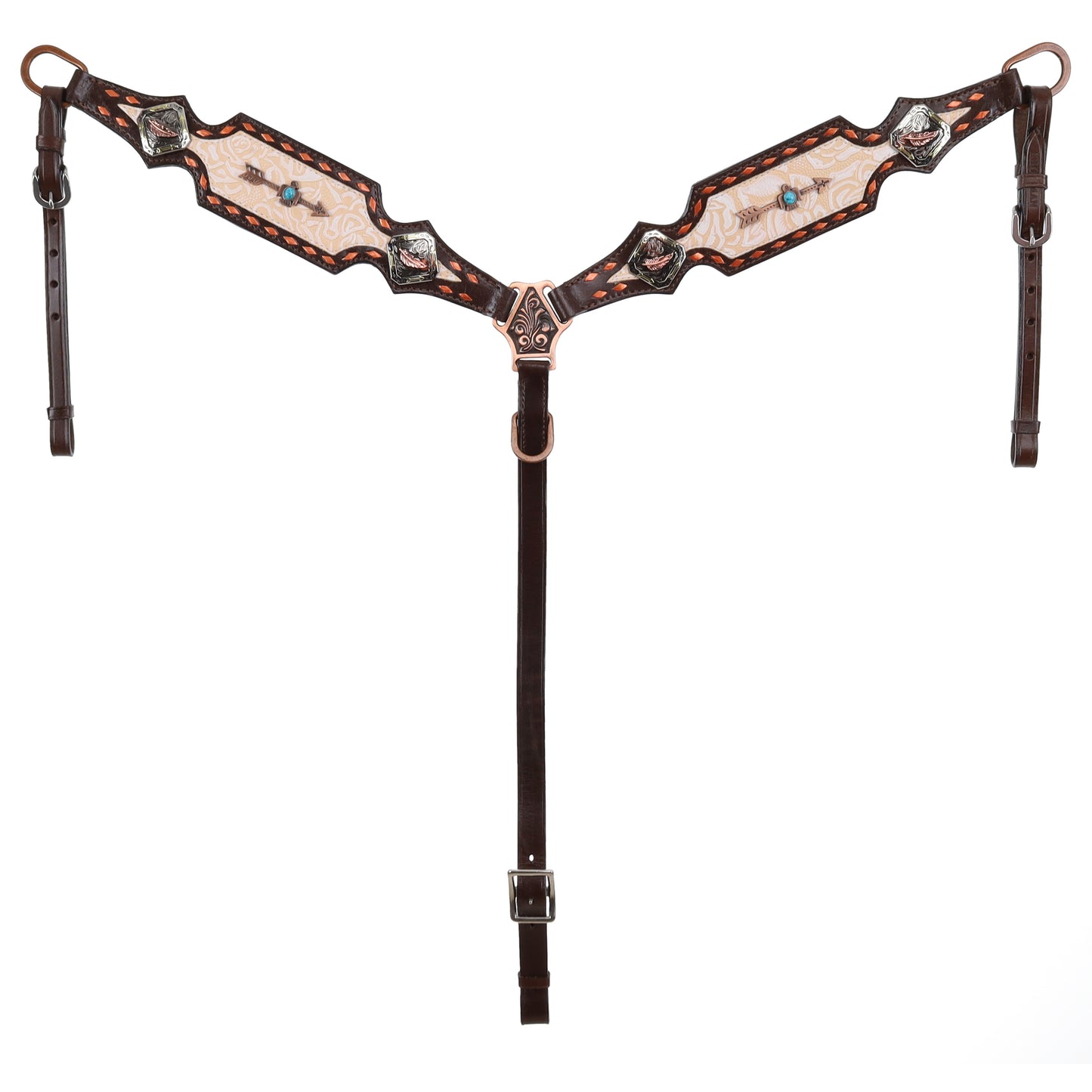 Limited Edition Thunderbird Rose One Ear Headstall and Breastcollar Set