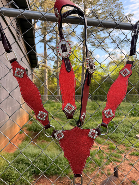 READY TO SHIP- "Imperfect" Red Glitter Tack set