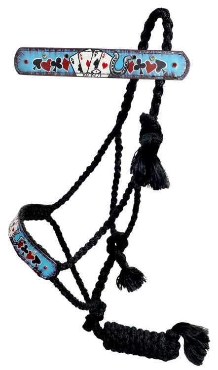 Electric Aces Woven Black Nylon Mule Tape Halter