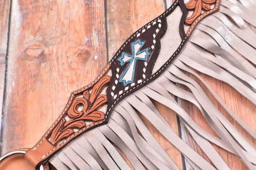 Silver fringe and cross tack set