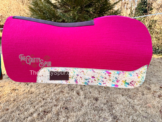 PRE ORDER- Hot Pink 100% Wool Saddle Pad (choose details inside)