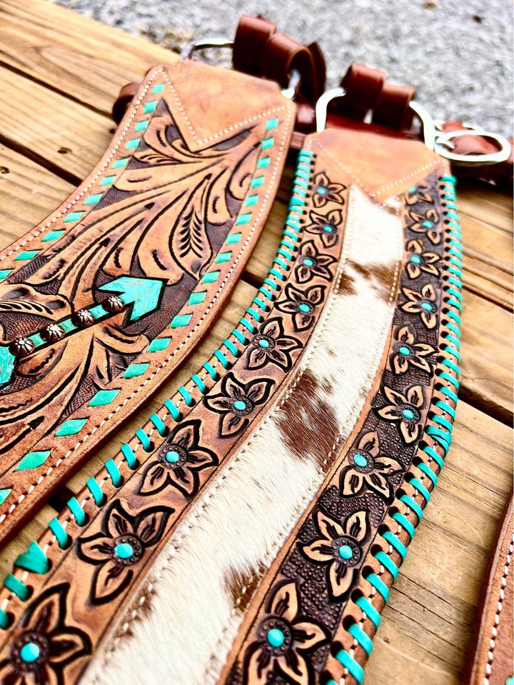 Tripping collars- hair on hide or turquoise etc