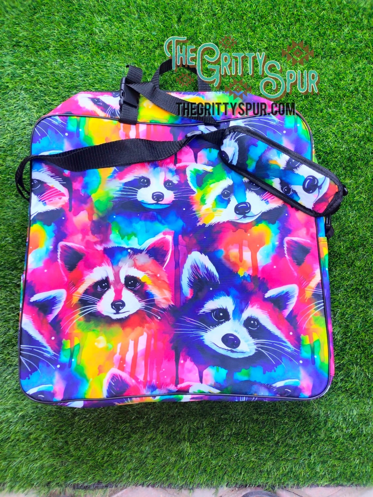 PRE ORDER- Rainbow racoon boot bag