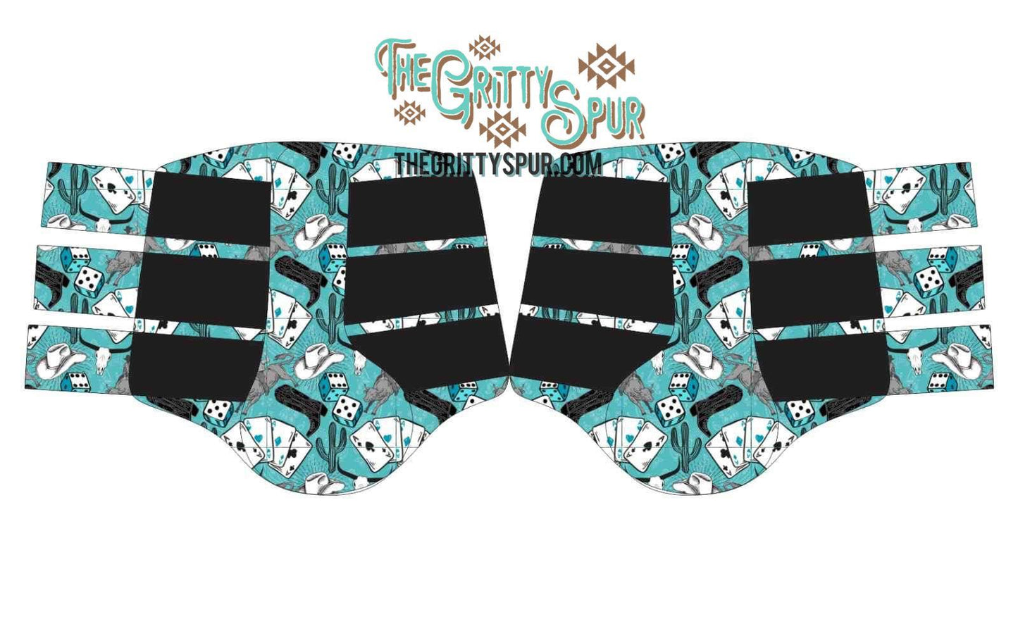 PRE ORDER- Teal Gambler Splint Boots