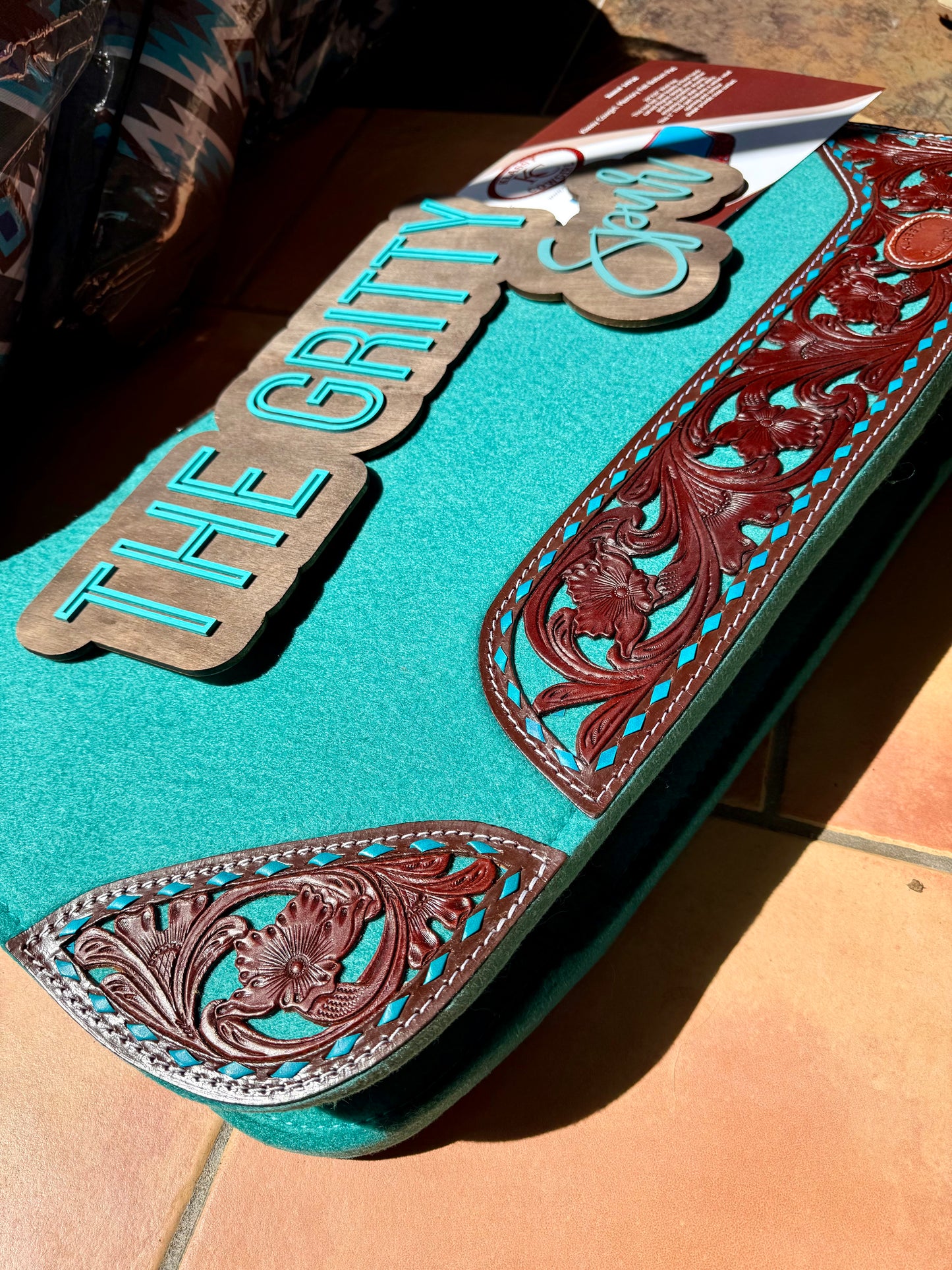 1" thick turquouse teal pad with vented wither 30" x 28"