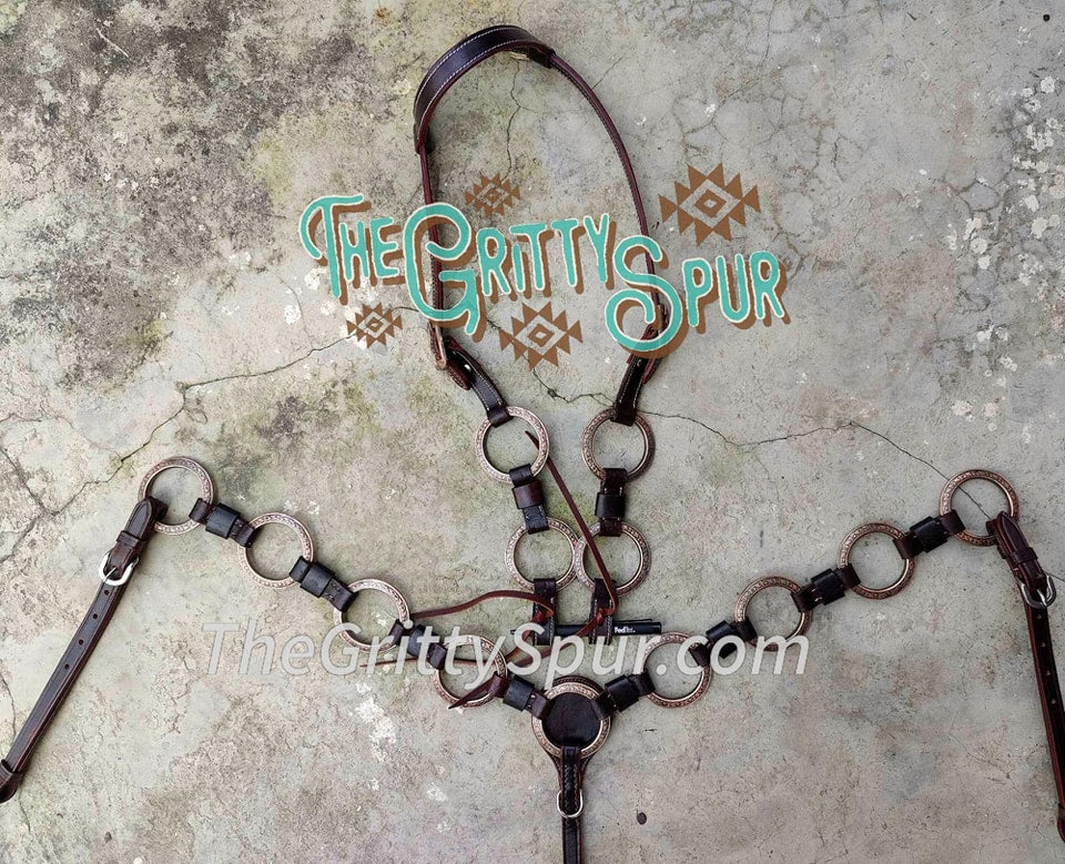 PRE ORDER- Ring Tack Set (dark oil one ear without concho IN STOCK)