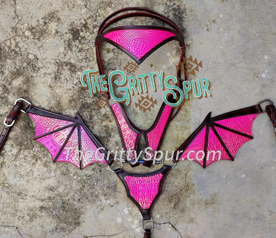 IN STOCK- Pink Gator Dragon solid color wing tack set