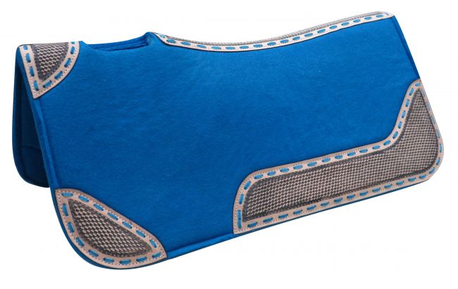 32" x 31" x 1" Turquoise blended felt saddle pad