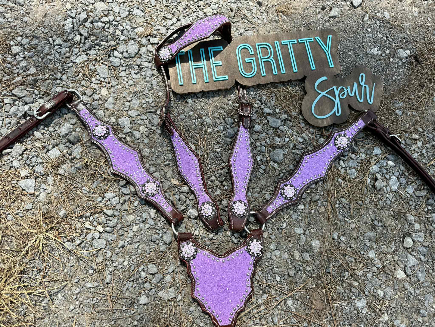 READY TO SHIP- Lavender glitter tack set