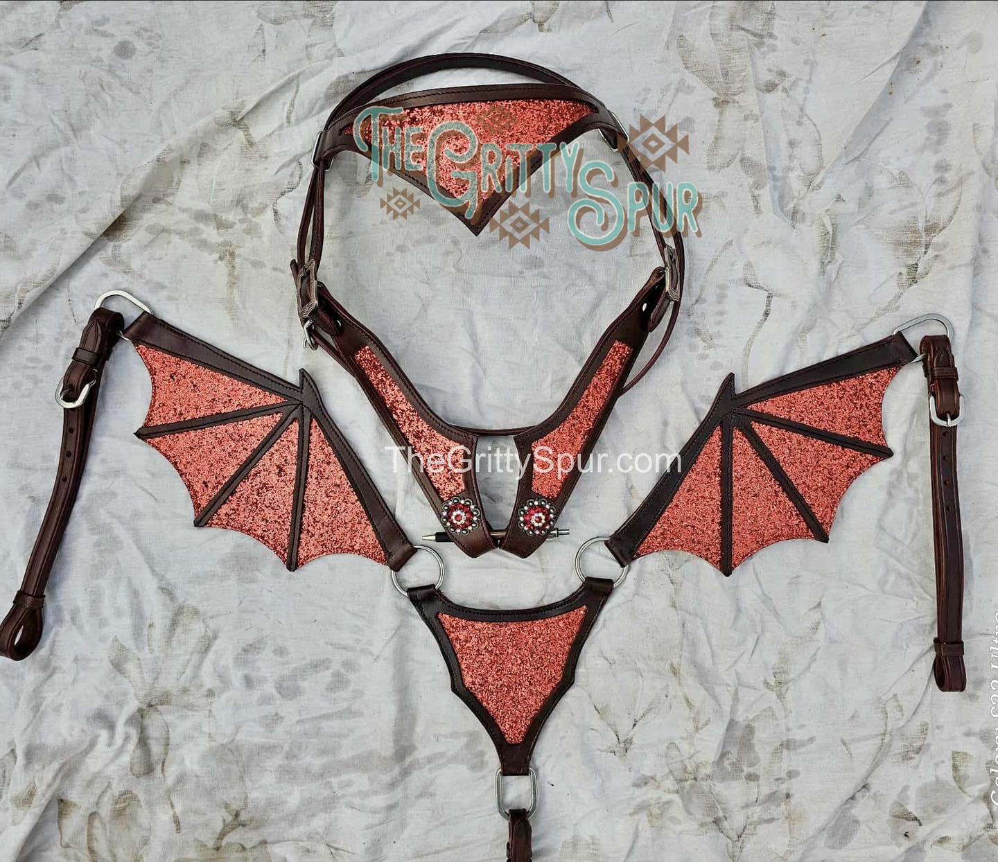 PRE ORDER- Rusty Red Sparkle Dragon Tack Set