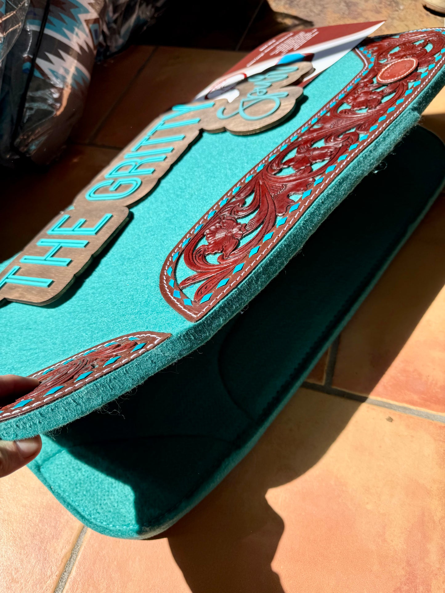 1" thick turquouse teal pad with vented wither 30" x 28"