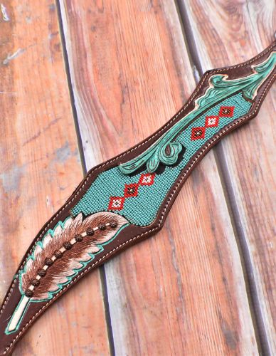 Turquoise Beaded Browband Headstall and Breast Collar Set