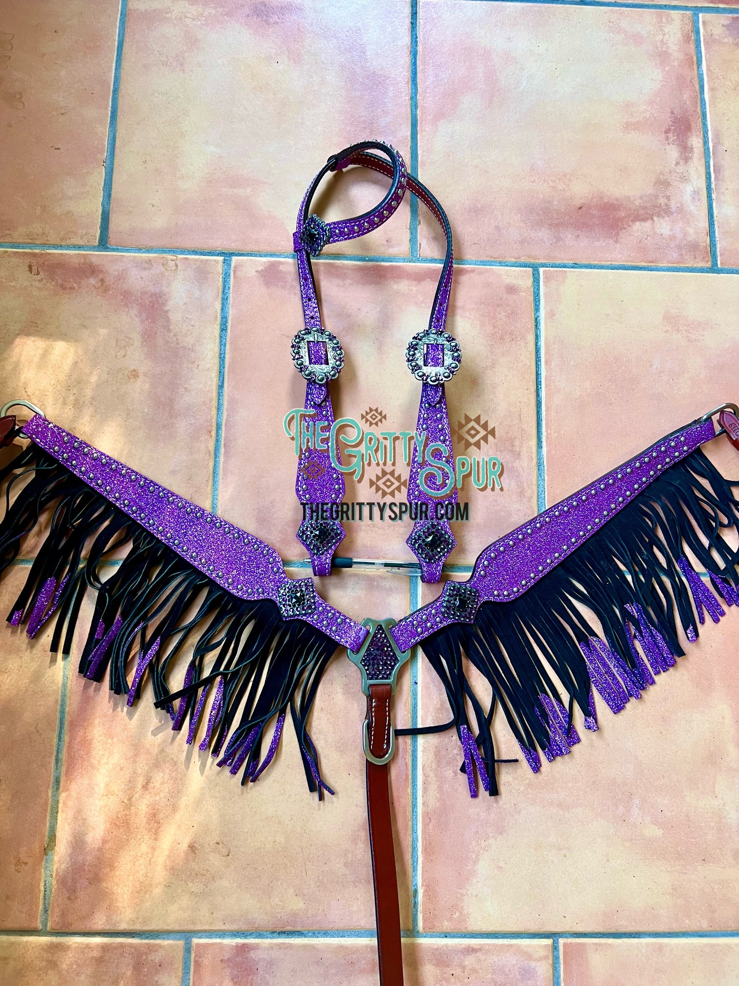 Glitter overlay one ear tack set several colors