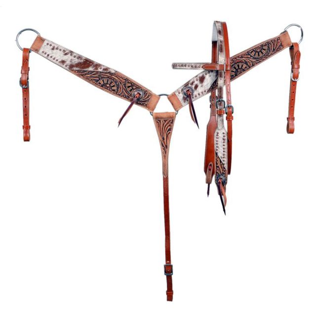 READY TO SHIP- Rustler's Hide Browband Headstall and Breastcollar Set