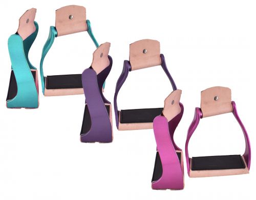 Twisted stirrups, pink, purple or teal