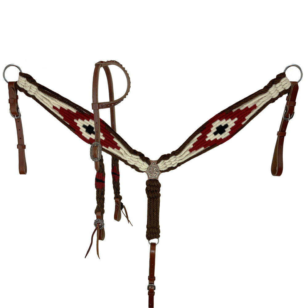 Redend Point Corded One Ear Headstall and Breastcollar Set