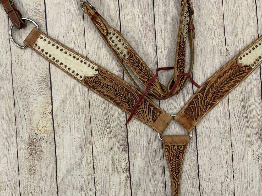 Floral Frontier Browband Headstall and Breastcollar Set