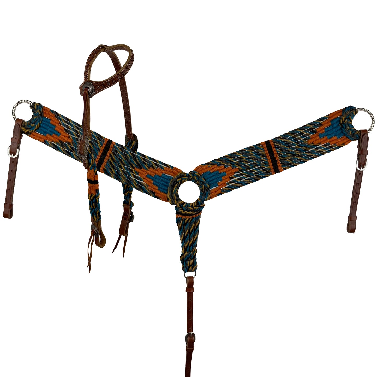 Sunset Corded Mohair One Ear Headstall and Breastcollar Set