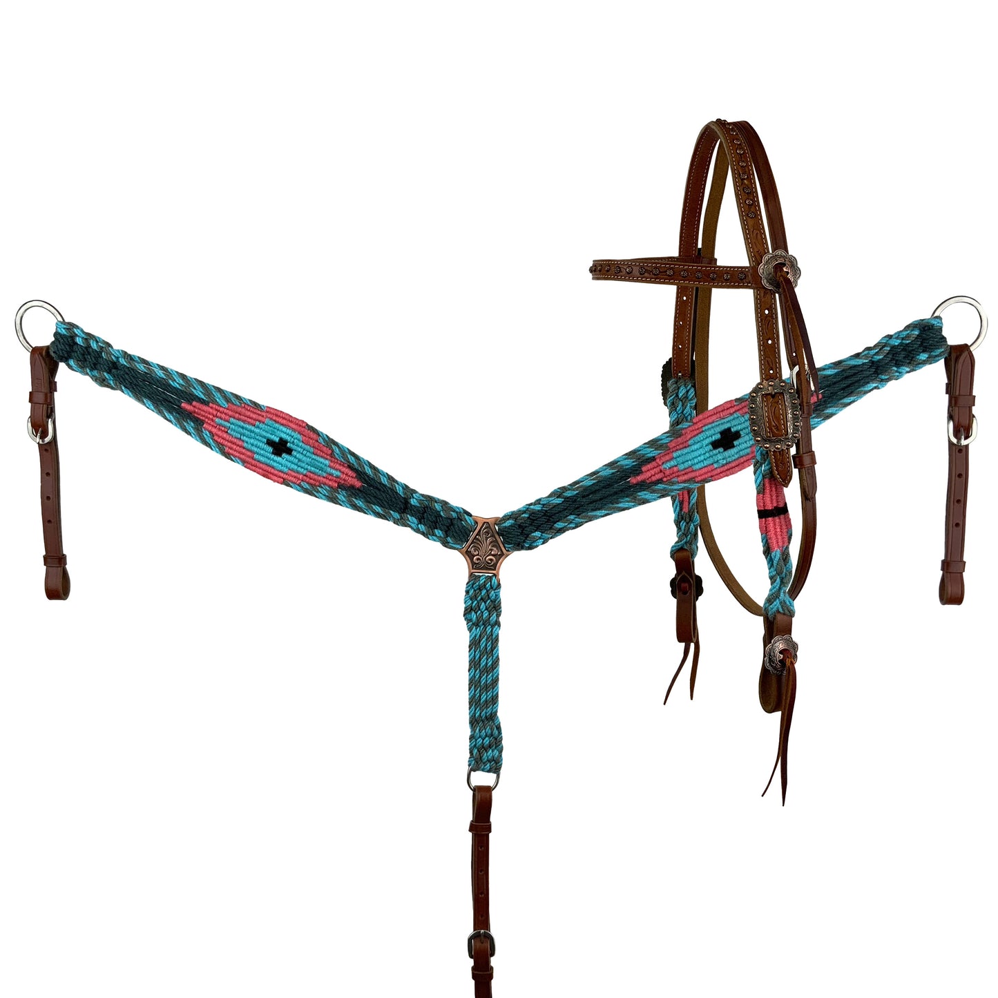 Tropical Corded Mohair Browband Headstall and Breastcollar Set