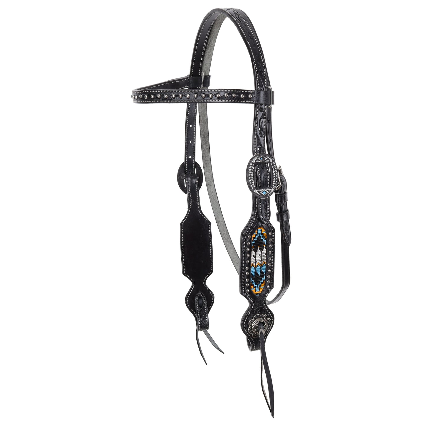 Sacred Feather Beaded Browband Headstall and Breastcollar Set