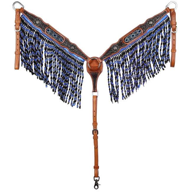 READY TO SHIP- Nightshade Beaded Browband Headstall and Breastcollar Set