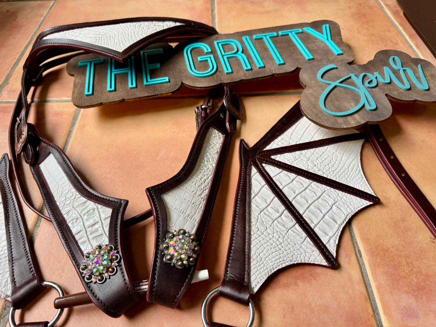 READY TO SHIP- White Dragon Tack Set