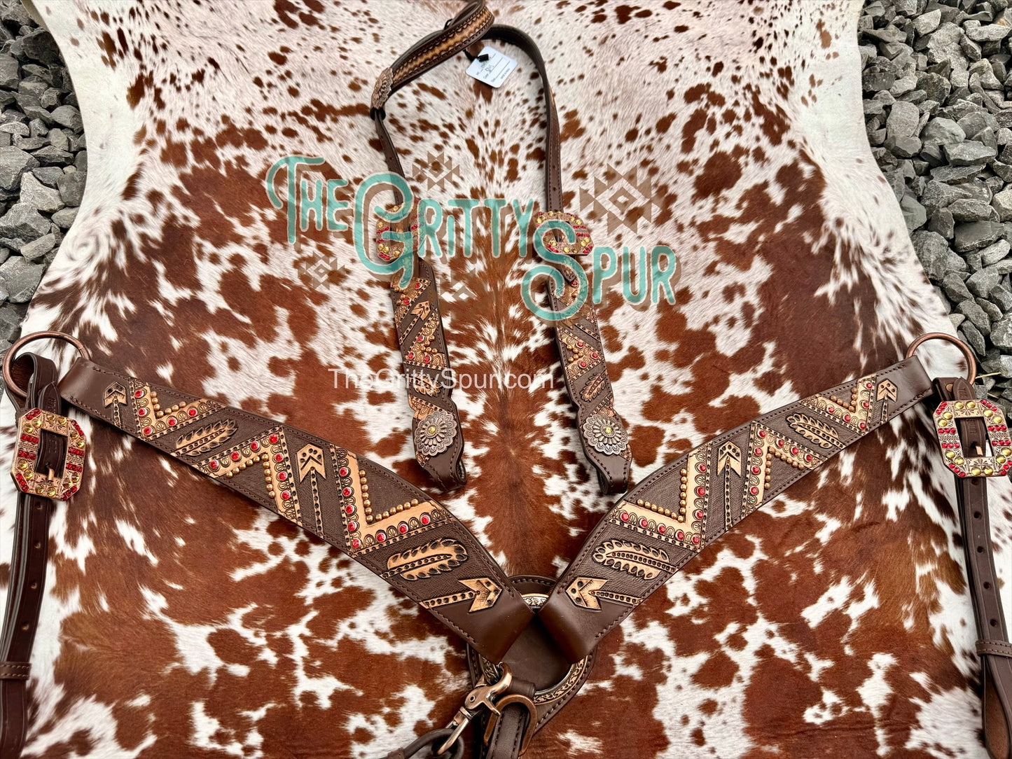 READY TO SHIP- Red Rhinestone with arrows tack set