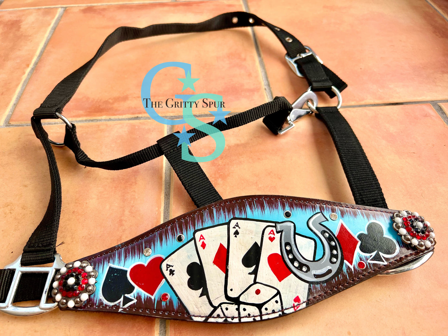 Electric Aces Black Nylon Bronc Nose Halter