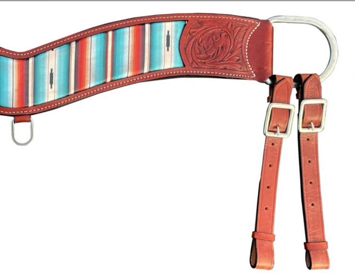 Serape Southwest print leather tripping collar