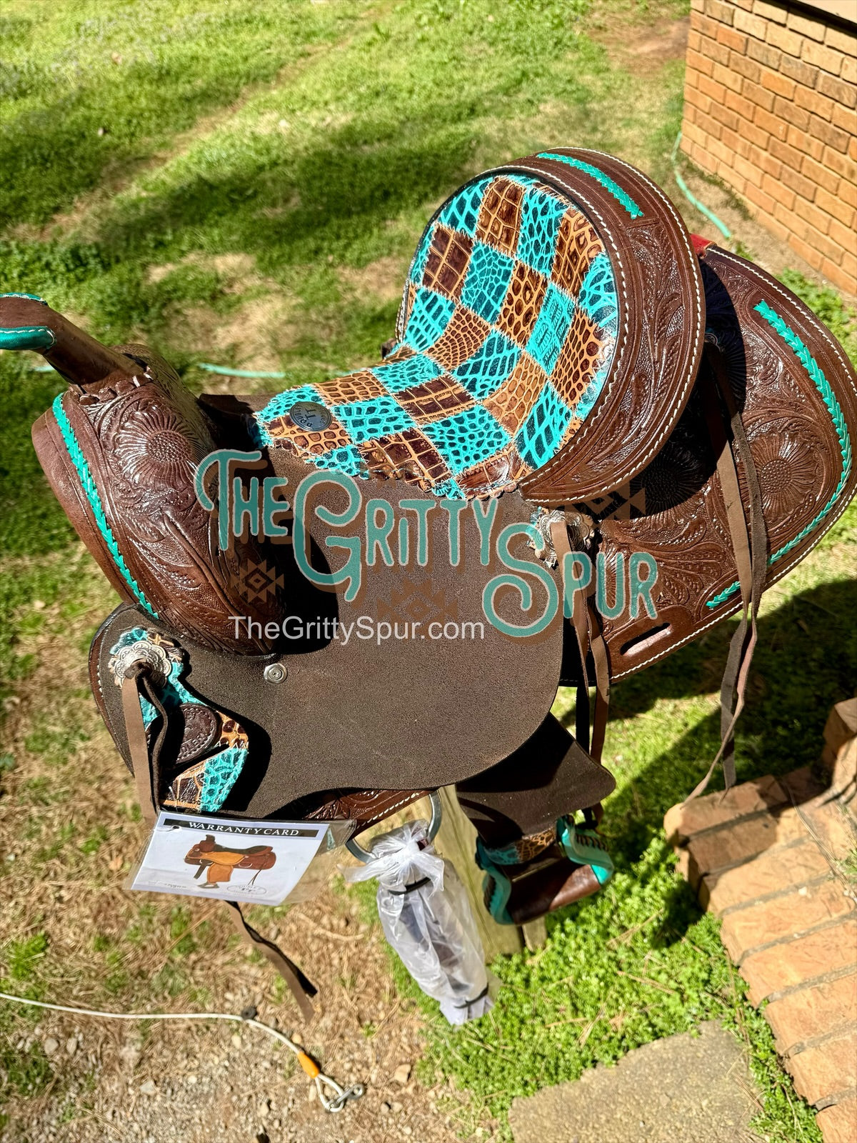 12" barrel saddle teal and gator