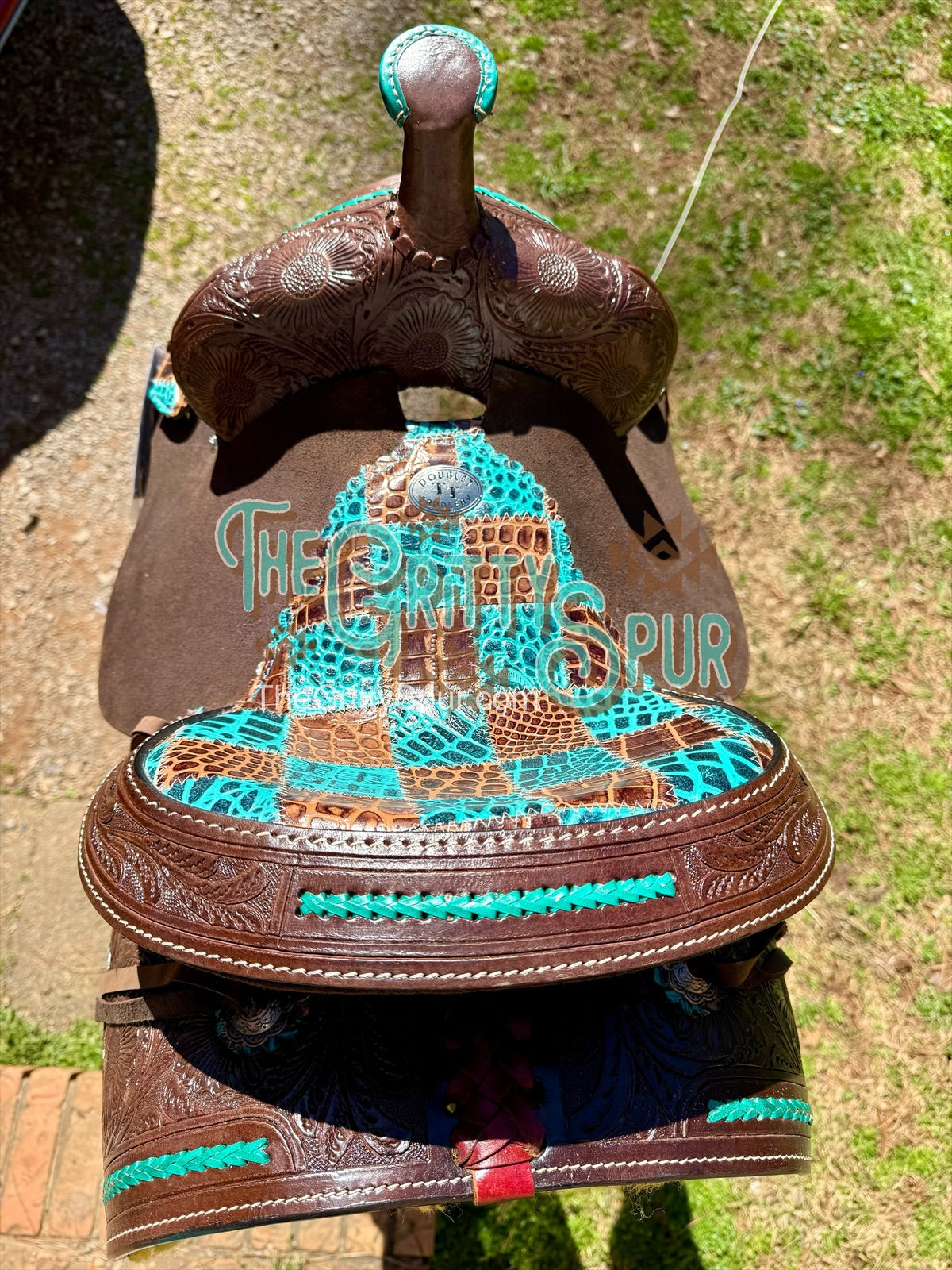 12" barrel saddle teal and gator