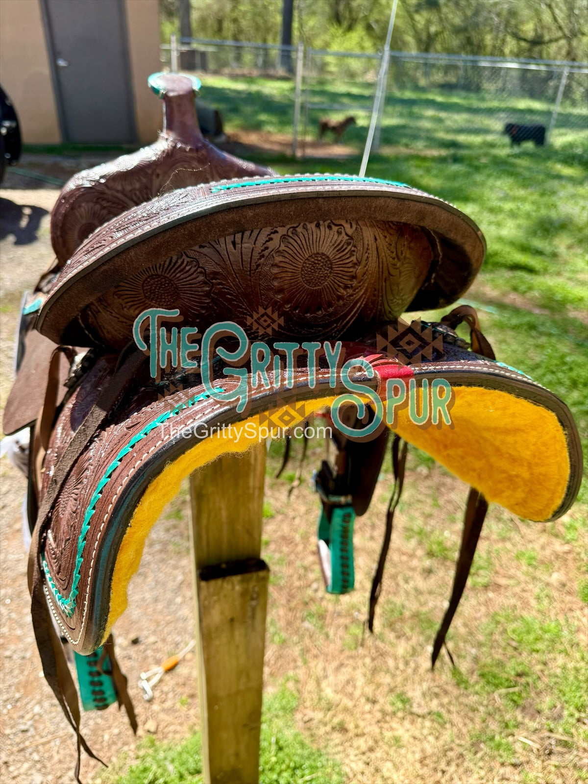 12" barrel saddle teal and gator