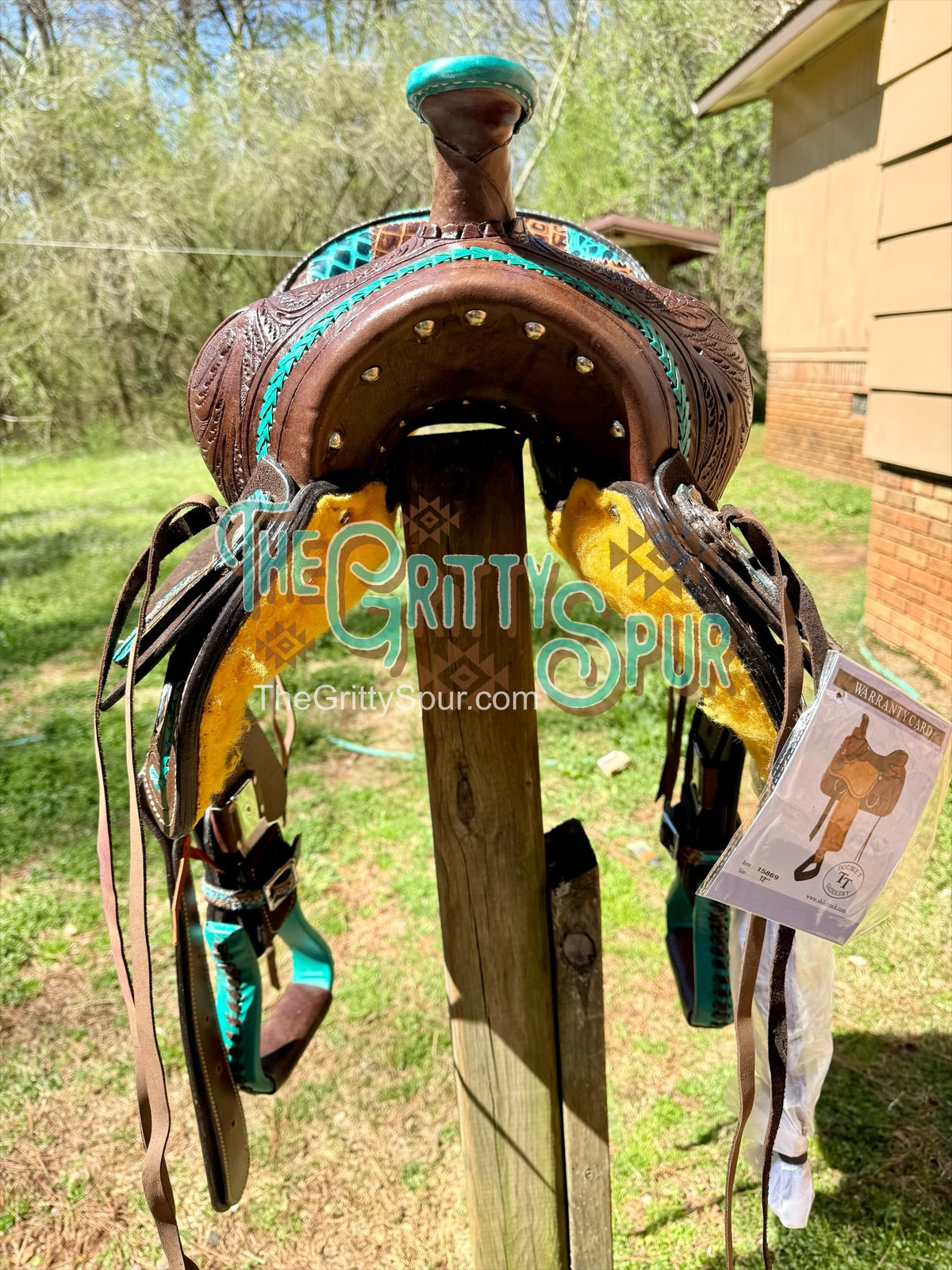 12" barrel saddle teal and gator