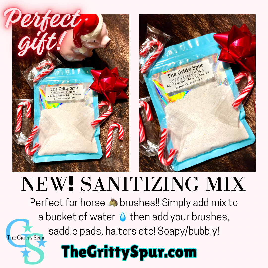 Fizzy sanitizing horse brush cleaner