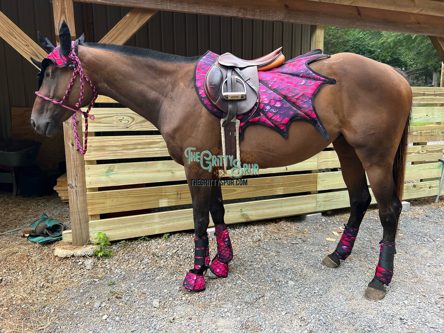 IN STOCK QUANTITIES- Dragon shape saddle pad- choose your color!