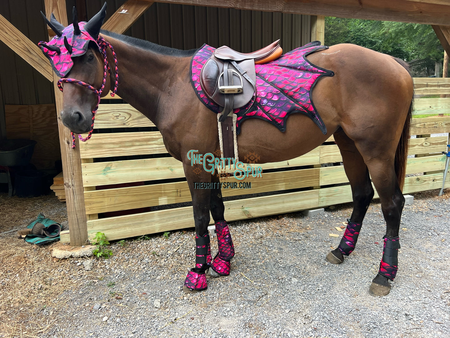 IN STOCK QUANTITIES- Dragon shape saddle pad- choose your color!