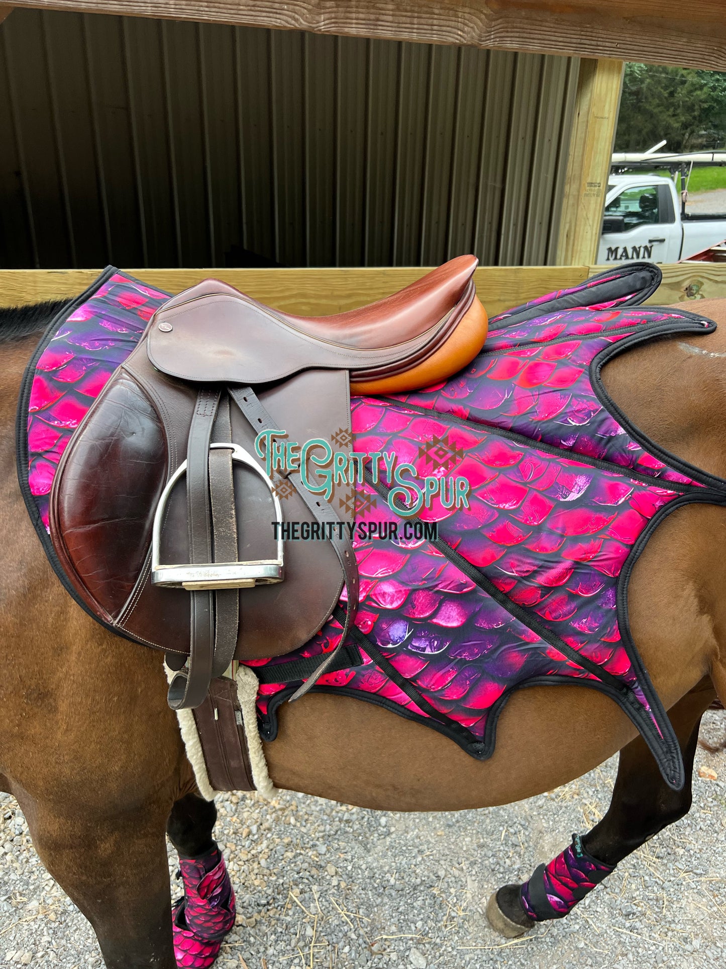 IN STOCK QUANTITIES- Dragon shape saddle pad- choose your color!