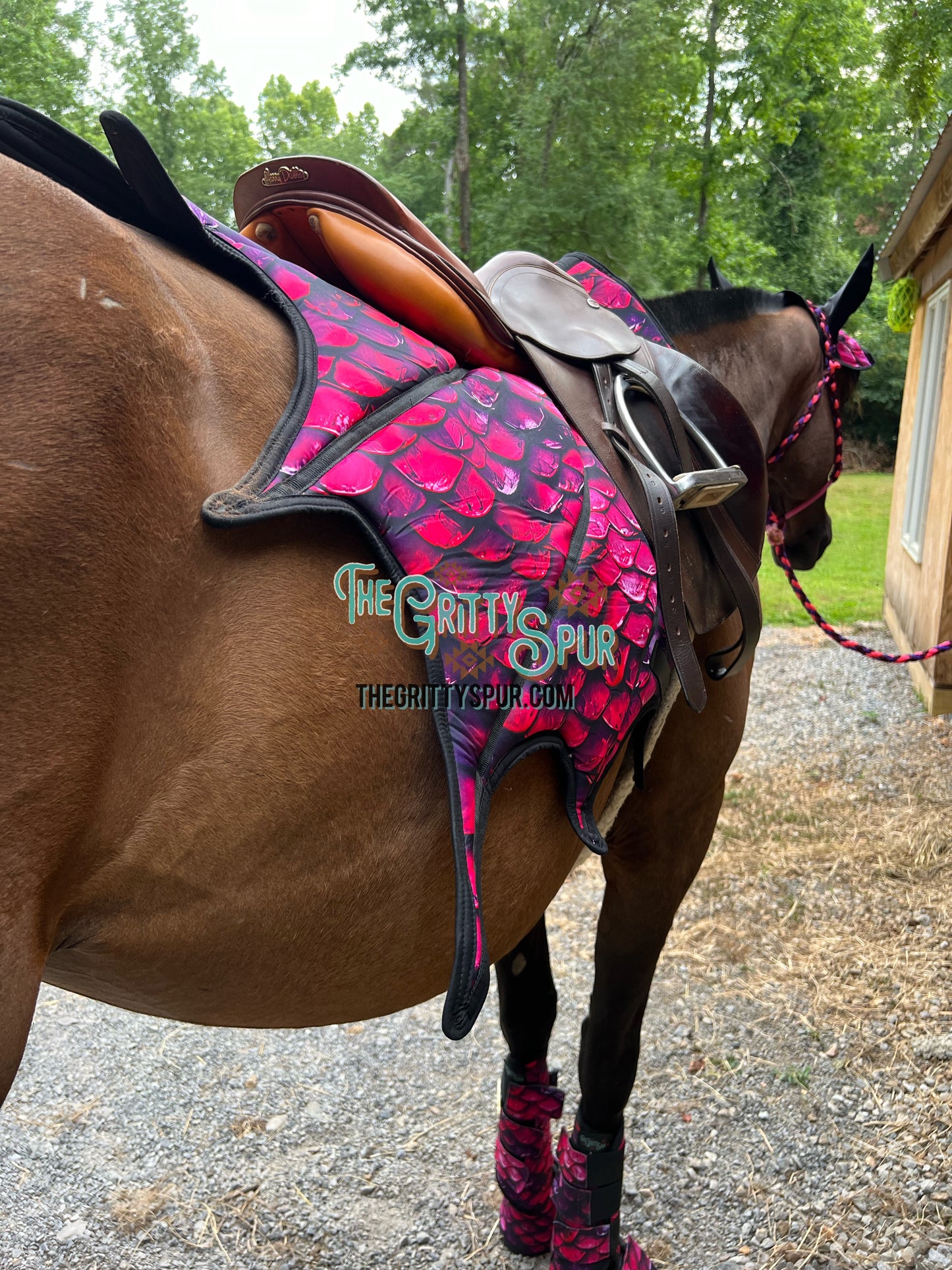 IN STOCK QUANTITIES- Dragon shape saddle pad- choose your color!