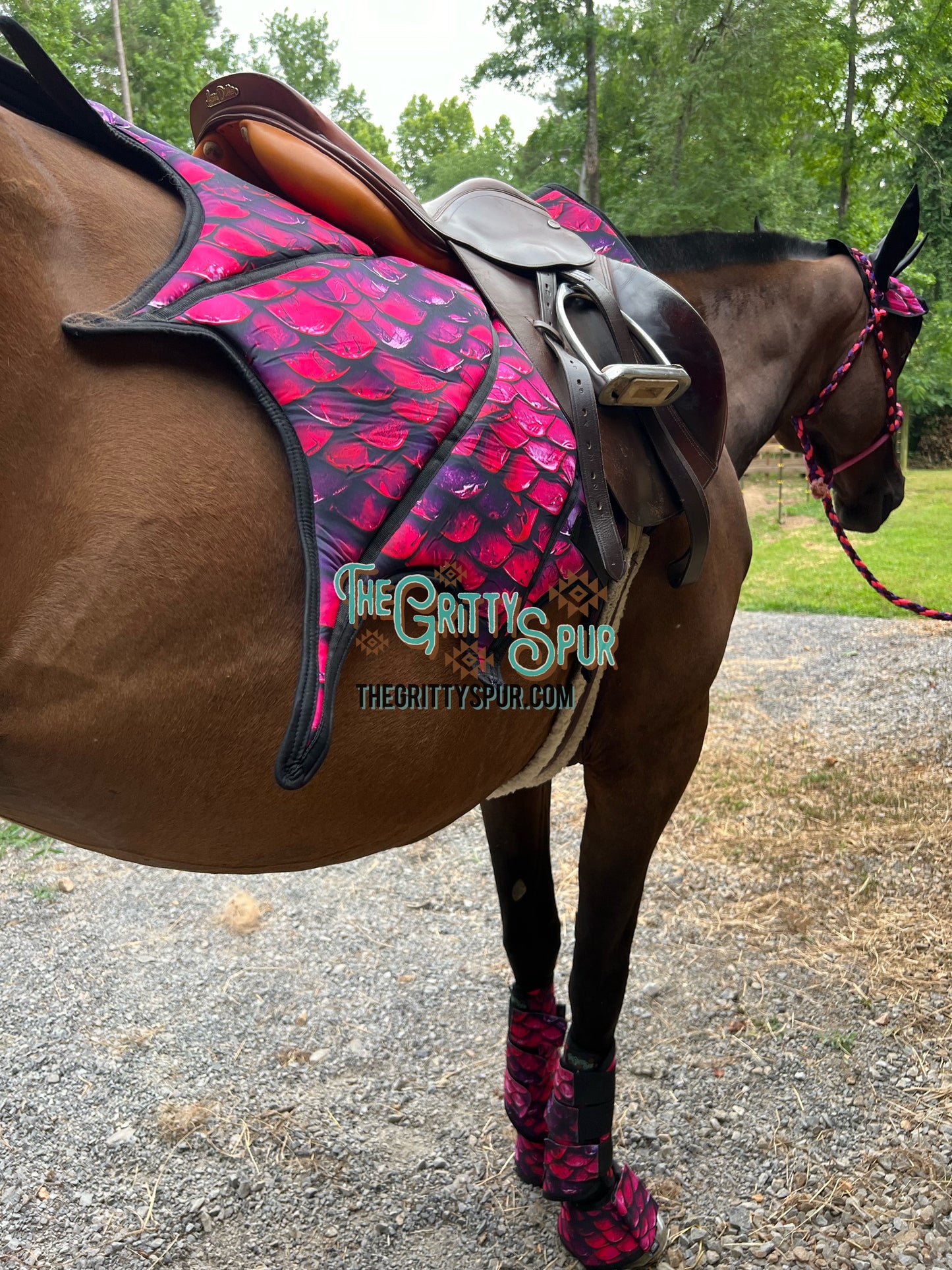 IN STOCK QUANTITIES- Dragon shape saddle pad- choose your color!