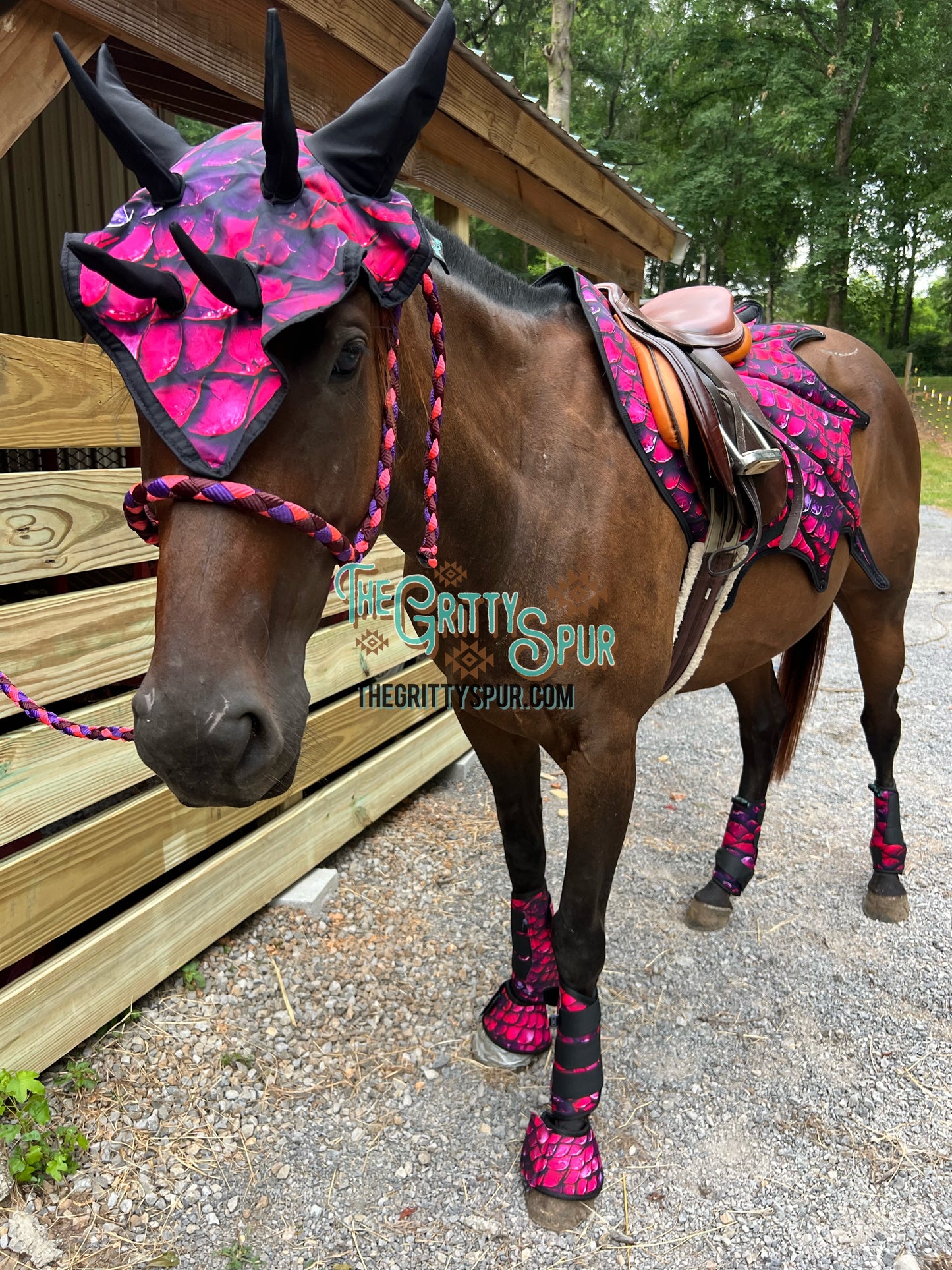 IN STOCK QUANTITIES- Dragon shape saddle pad- choose your color!