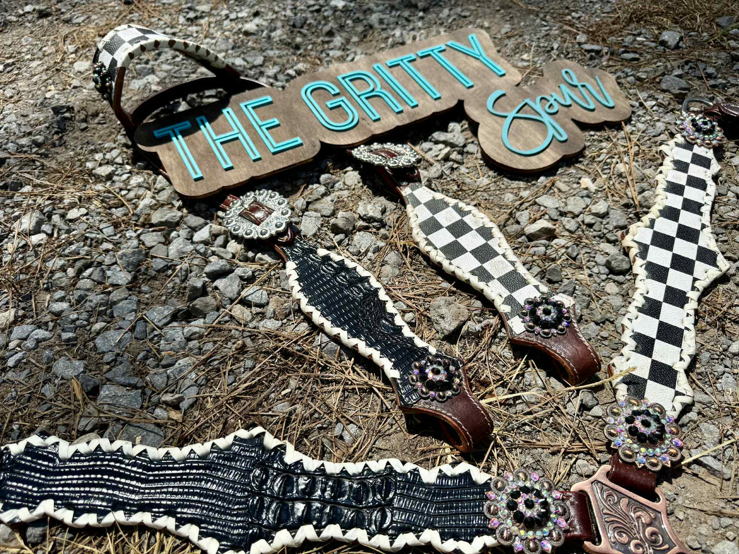 Pre order- Checker with black alligator tack set