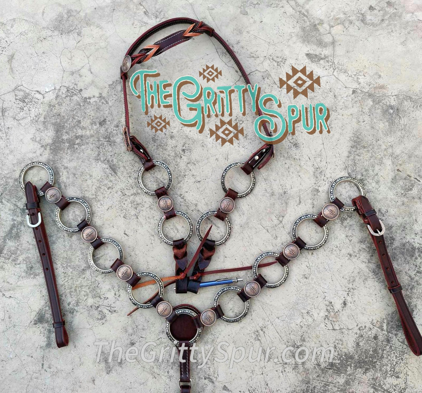 PRE ORDER- Ring Tack Set (dark oil one ear without concho IN STOCK)