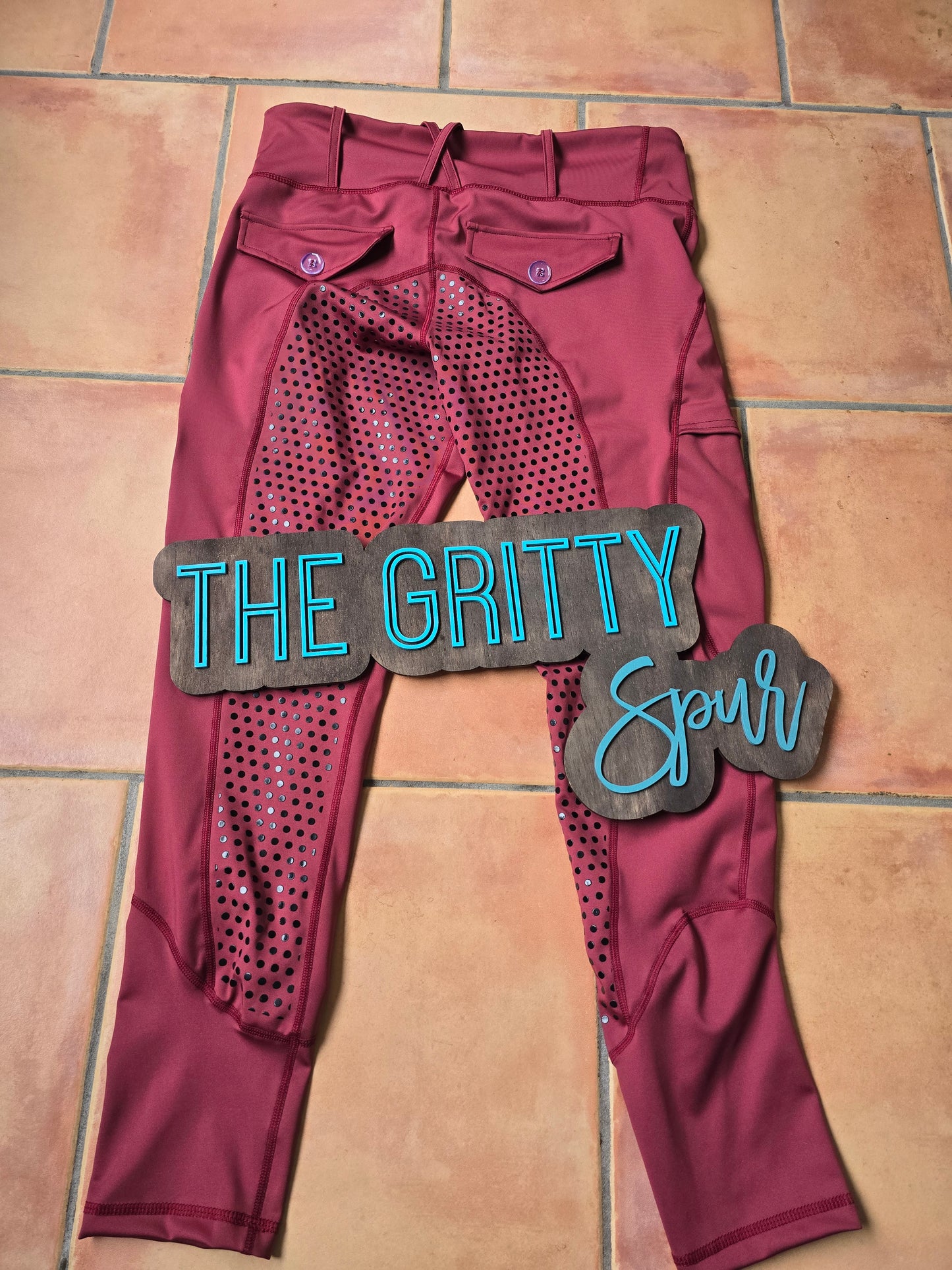 PRE ORDER- Gritty Spur brand leggings/breeches in red wine 🍷
