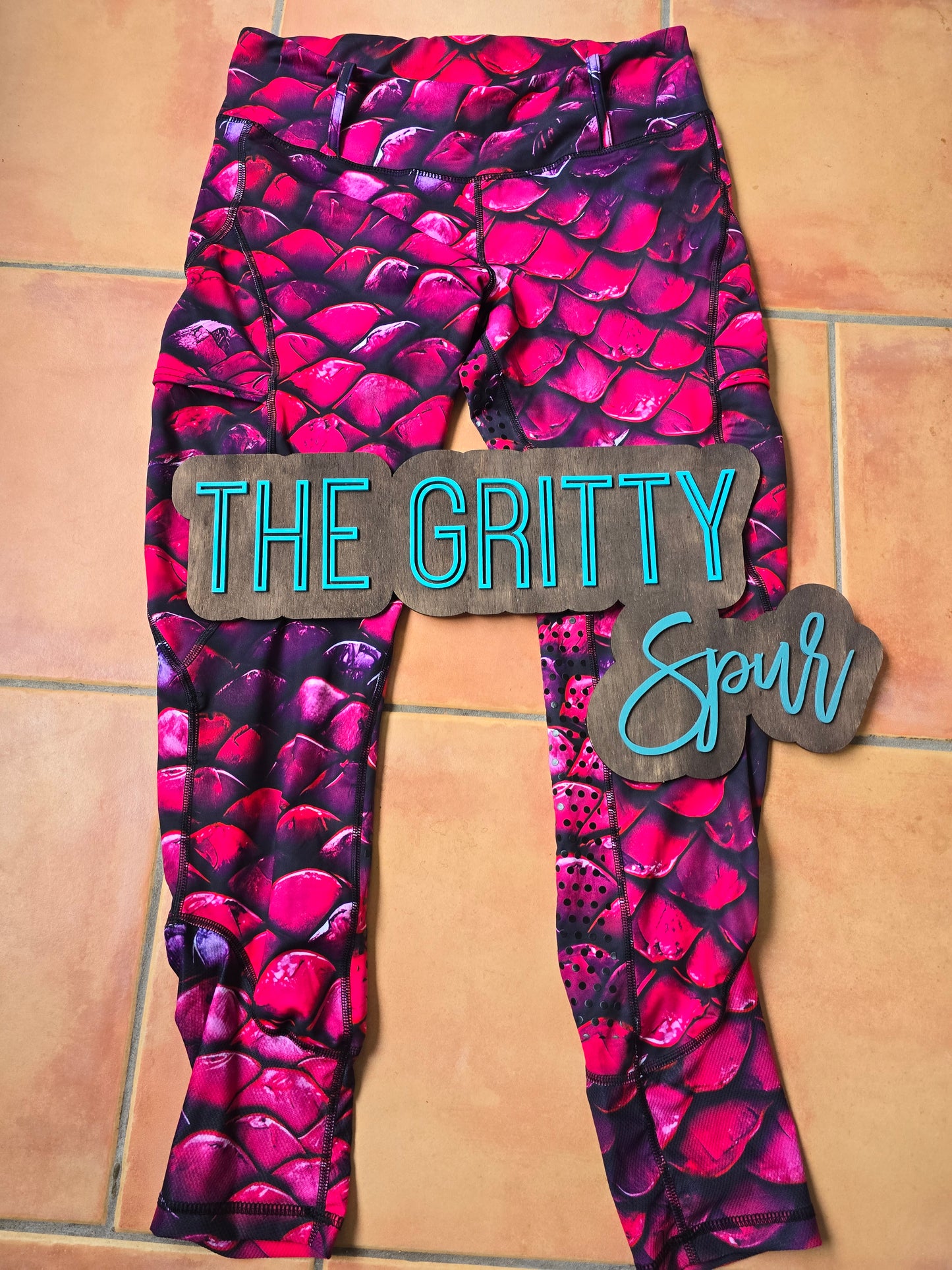PRE ORDER- Gritty Spur brand leggings/breeches in pink dragon ๐