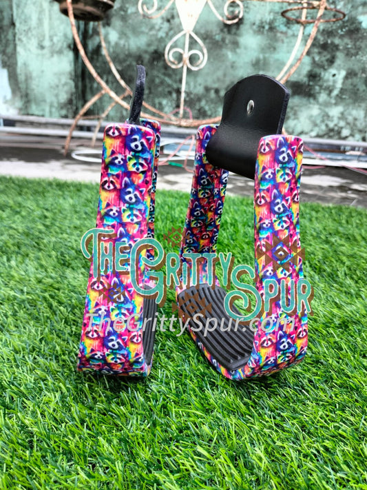 PRE ORDER- Rainbow Racoon stirrups