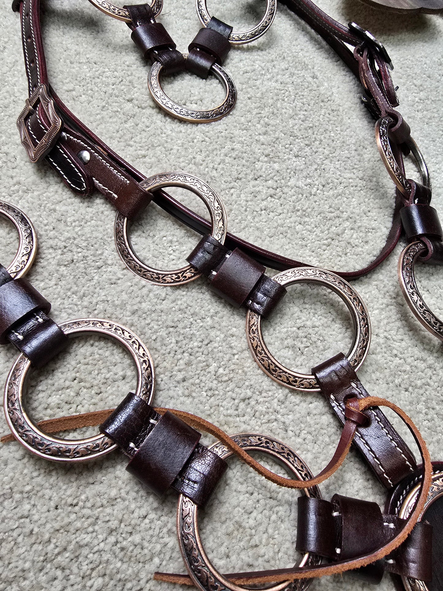PRE ORDER- Ring Tack Set (dark oil one ear without concho IN STOCK)