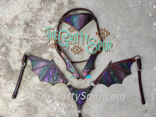 PRE ORDER- Mossy Purple Dragon Wing tack set