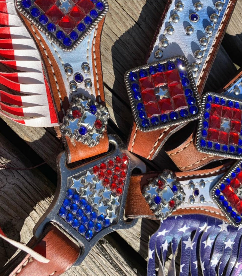 American flag fringe tack set