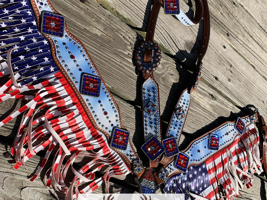 American flag fringe tack set